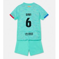 Barcelona Paez Gavi #6 Tredje trøje Børn 2023-24 Kortærmet (+ Korte bukser)